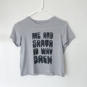 AEO Christmas Grey Graphic Tee